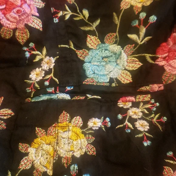 Johnny Was  Multi-Floral Embroidered Black Blazer NWT - Picture 5 of 10